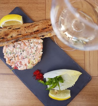 lunch Estrimont, tartare de saumon