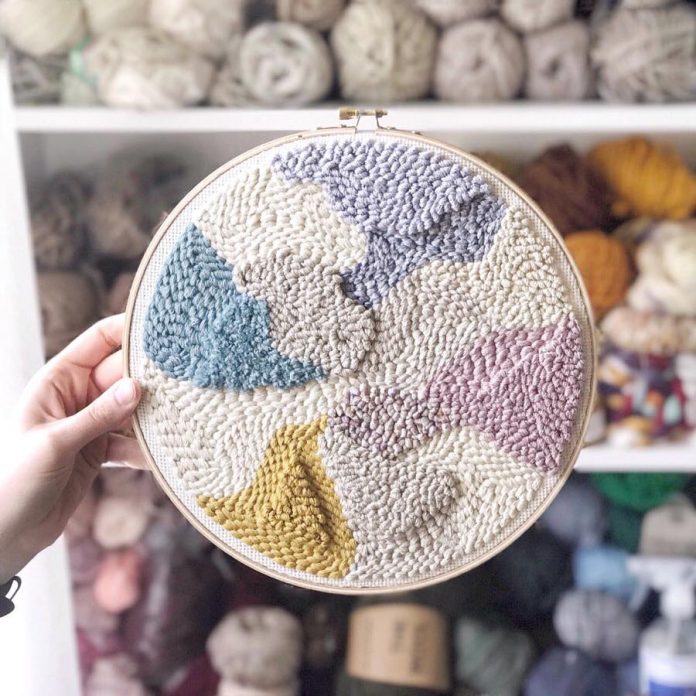 blanc laine punch needle